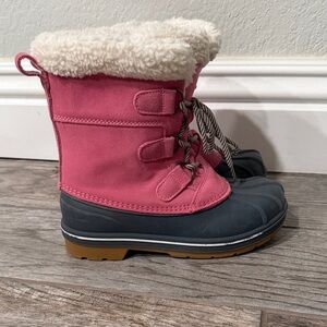 Cat & Jack Pink and Blue Kids Snow Boots, worn once for an hour